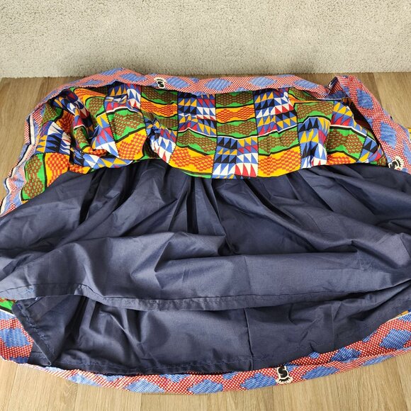 Li Lis Creations Women's Size 12/14 Colorful African Print Handmade Midi Skirt - Picture 4 of 7